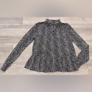 DVF Leopard Mesh Blouse Size L